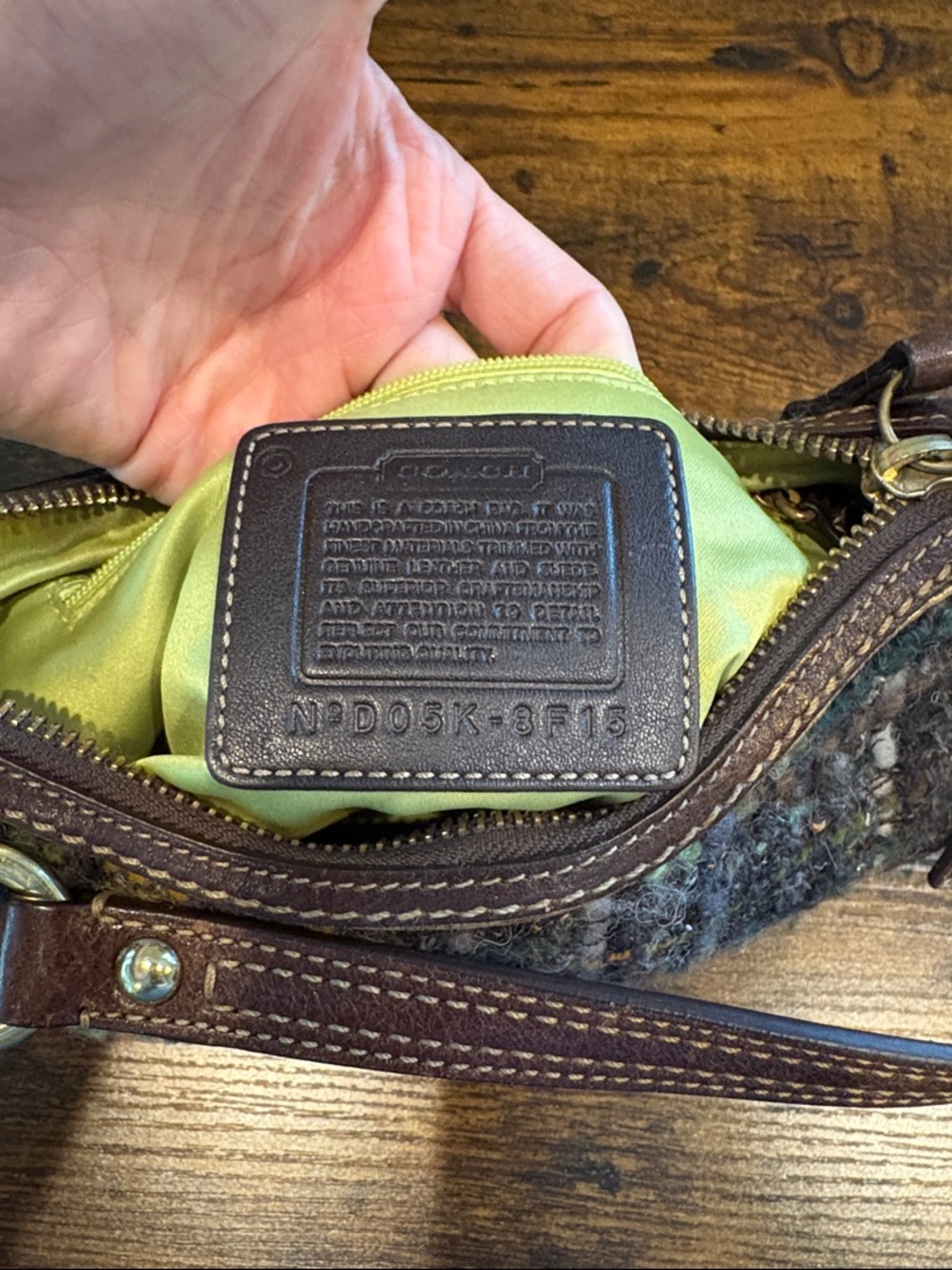 Vintage Y2K Coach Chelsea Tweed Boucle Suede Shoulder Bag Small Purse Handbag - Picture 7 of 7